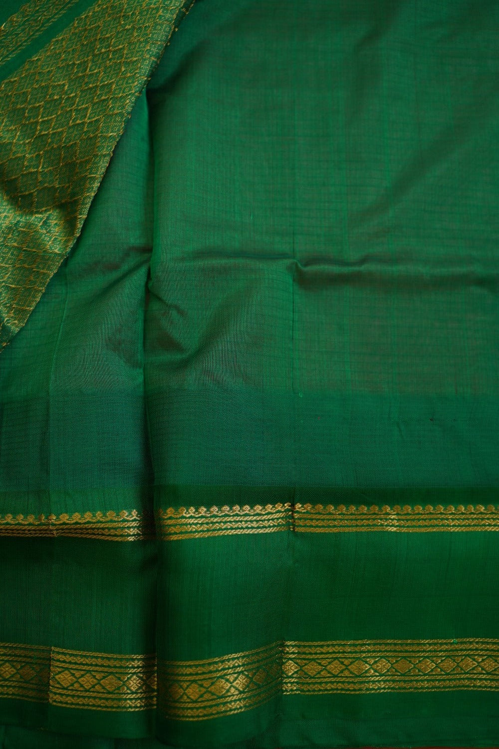 Kanchi Silk Cotton Saree With Zari Border PC11350