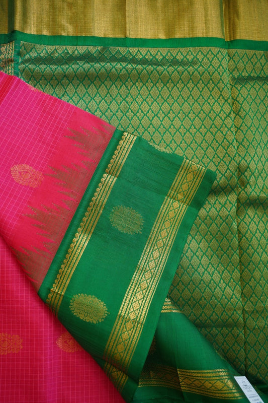 Kanchi Silk Cotton Saree With Zari Border PC11350