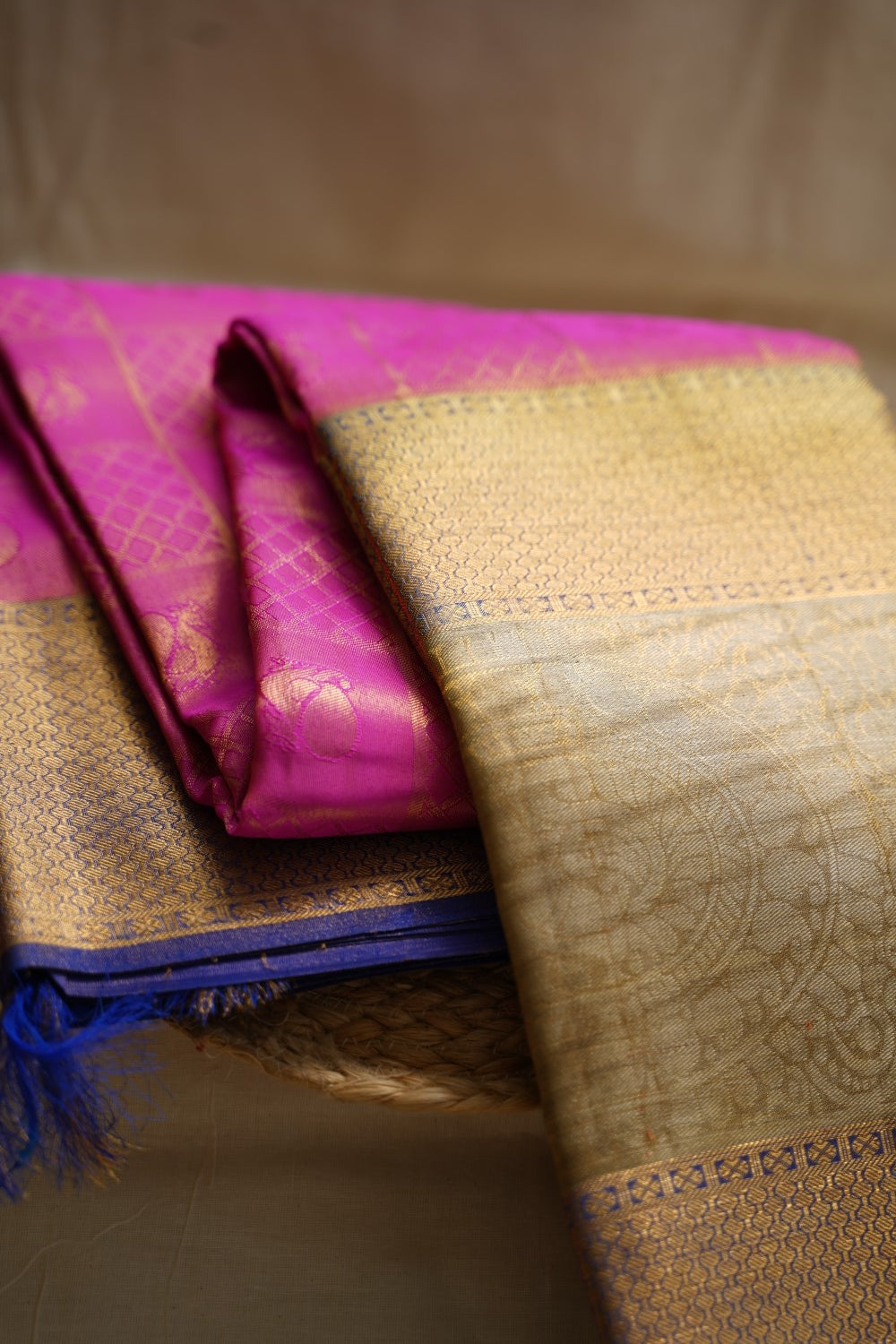 Lotus Pink Kanchi Silk Saree with Grand Rich Zari Pallu & PC6272