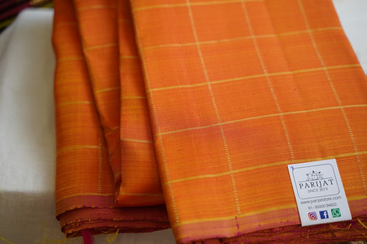 Pure Kanchi Checks Silk Saree PC10900