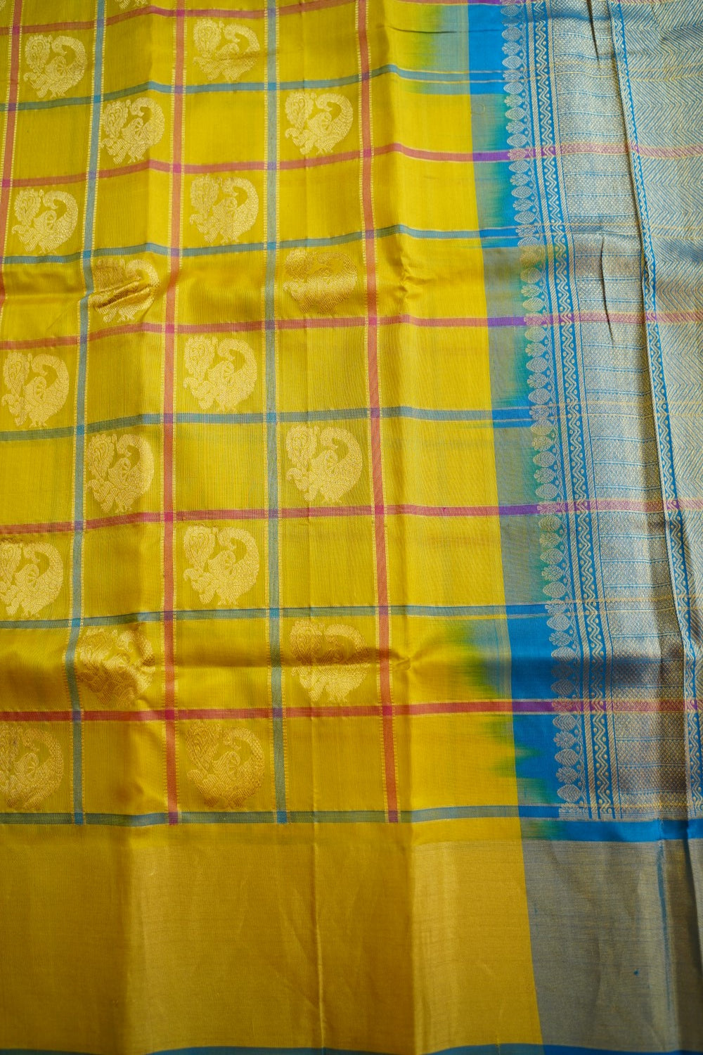 Lemon Yellow Uppada Silk Saree with Grand  Zari Pallu & PC12800