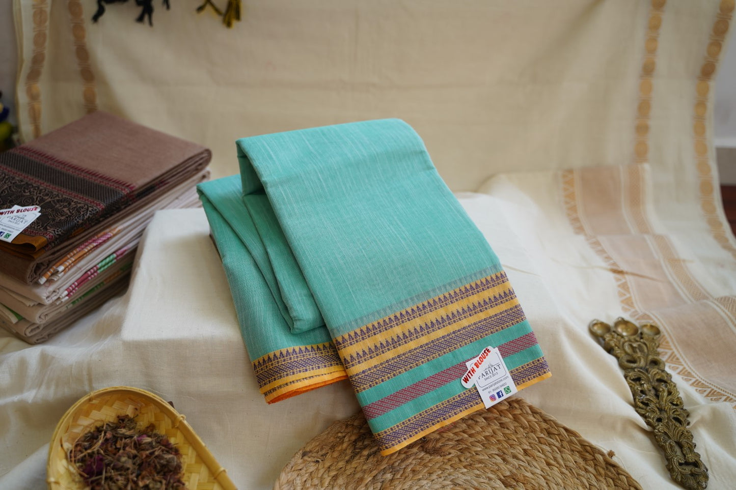 Chettinadu  handloom Cotton Saree PC12922