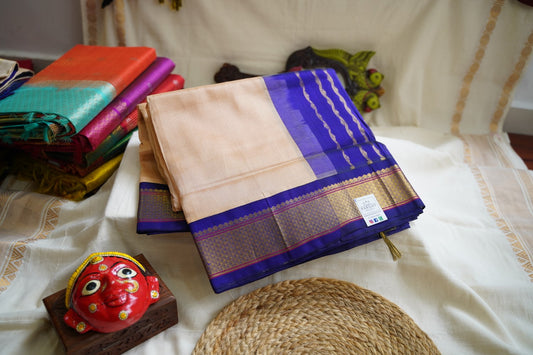 Kanchi Silk Cotton Saree With Zari Border  PC9592