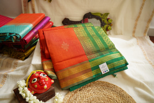 Korvai Kanchi Handloom Silk Cotton Saree PC12977