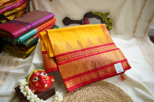 Kanchi  Silk Cotton Saree  With Zari Border  PC9010