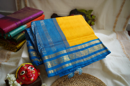 Kanchi Silk Cotton Saree With Zari Border  PC10591