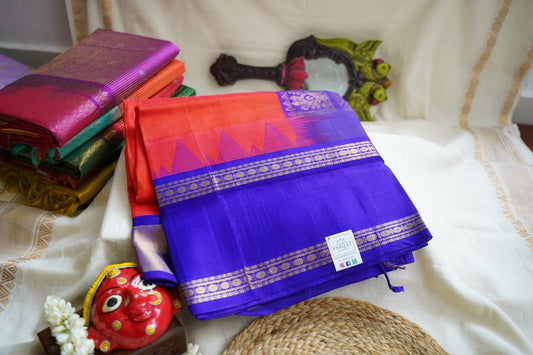 Kanchi Silk Cotton  Saree With Zari Border  PC11020