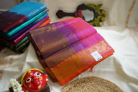 Kanchi Silk Cotton Saree With Zari Border  PC10192