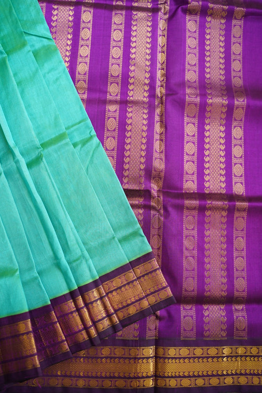 Kanchi Silk Cotton Saree With Zari  Border PC11712