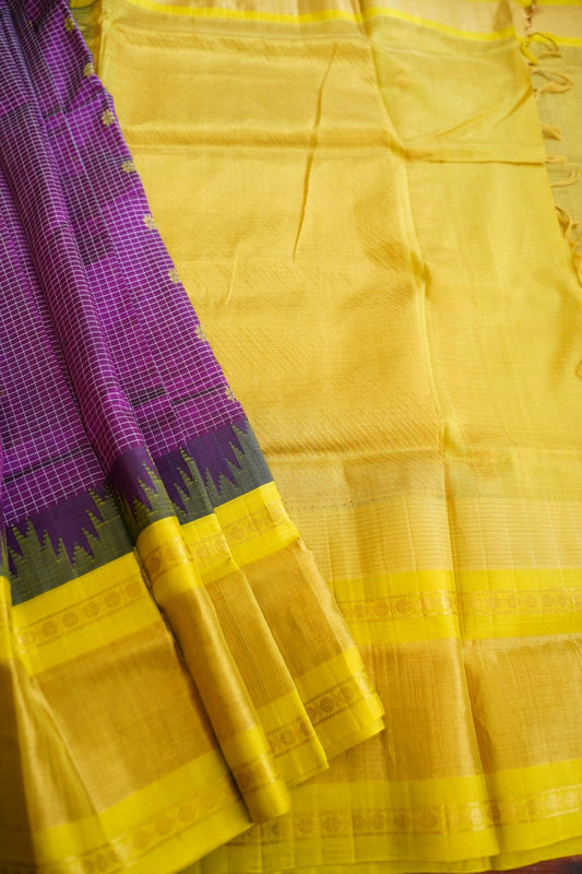 Kanchi Silk Cotton  Saree With Zari Border  PC11023