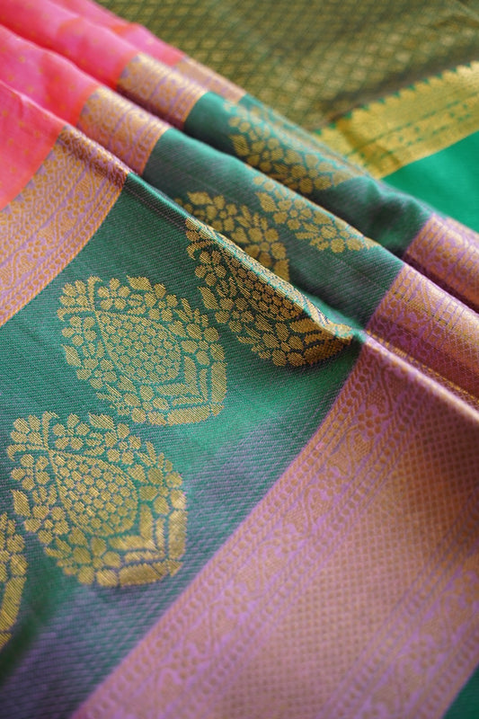 Kanchi  Silk Cotton Saree With Zari  Border PC11725