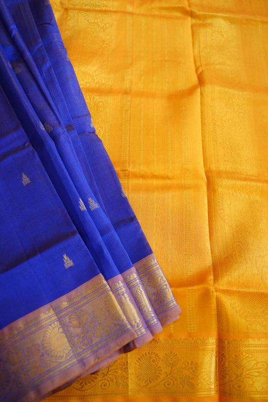 Kanchi Silk Cotton Saree With Zari Border PC11259