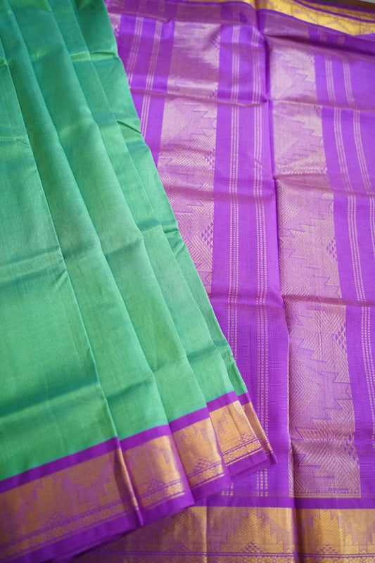 Kanchi  Silk Cotton Saree With Zari Border PC11271