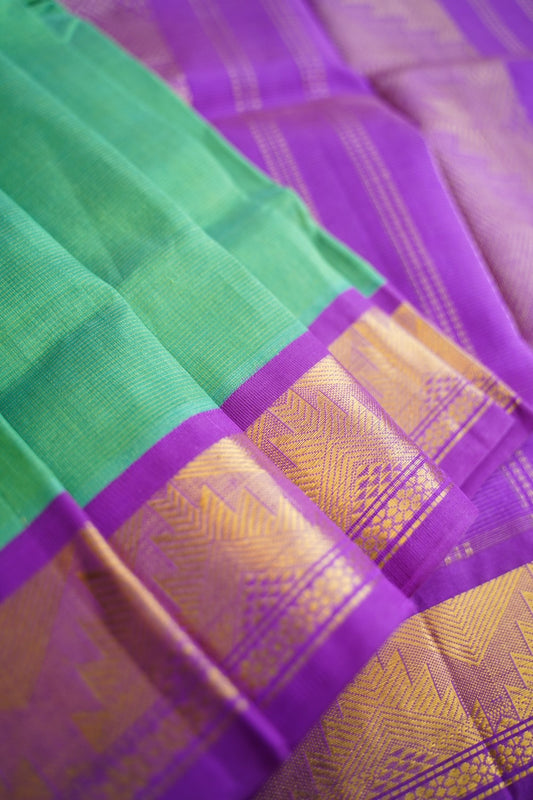 Kanchi  Silk Cotton Saree With Zari Border PC11271