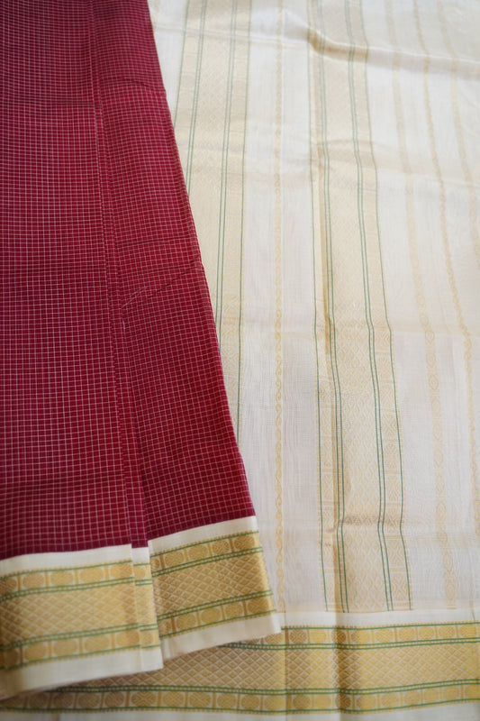 Kanchi  Silk Cotton Saree With Zari Border  PC13076