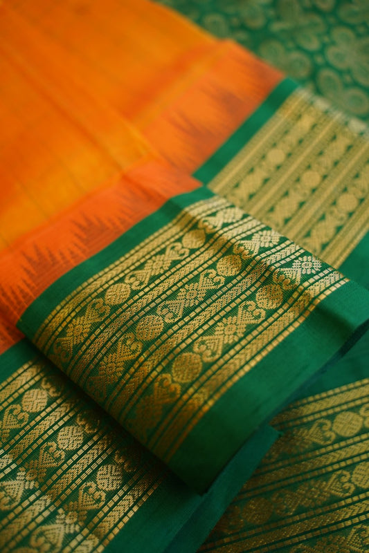 Kanchi  Silk Cotton Saree With Zari Border  PC13096