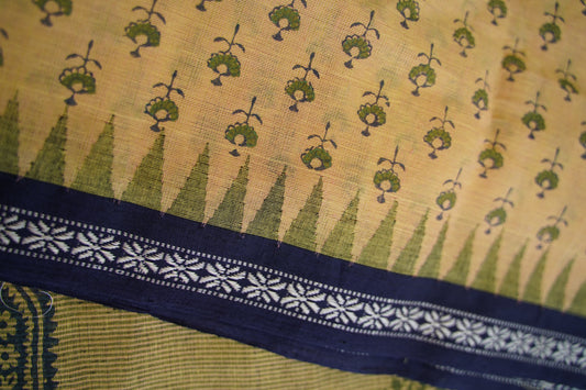 Block Printed Ponduru handloom Cotton Saree PC13101