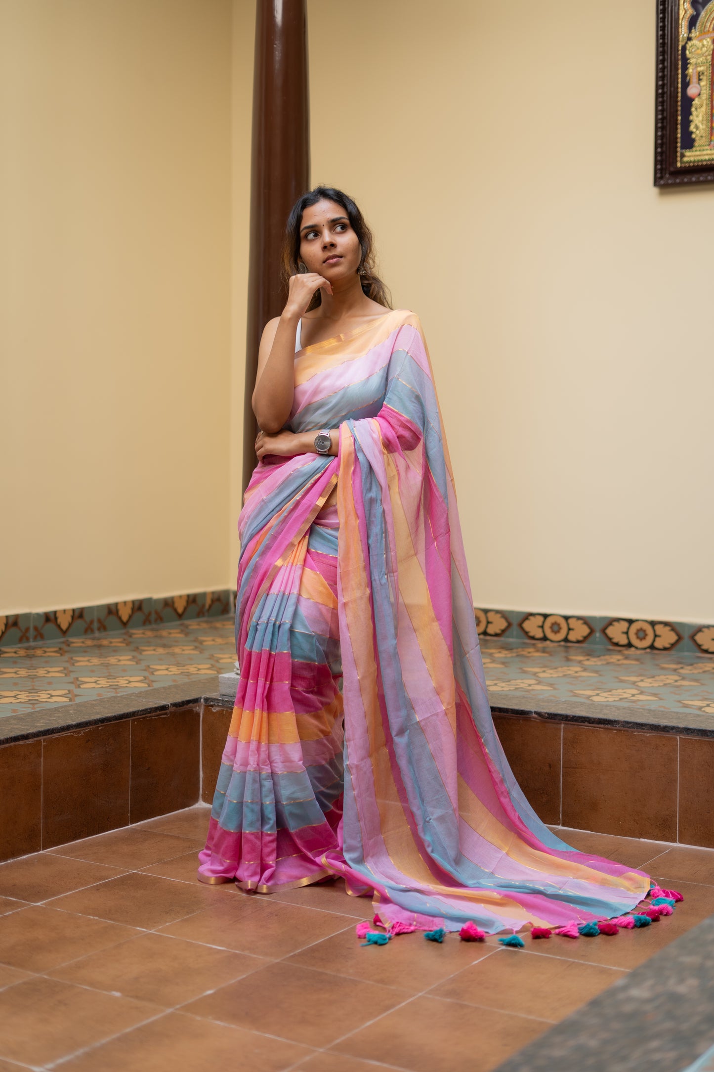 Handloom Mul Cotton Saree-PC13481