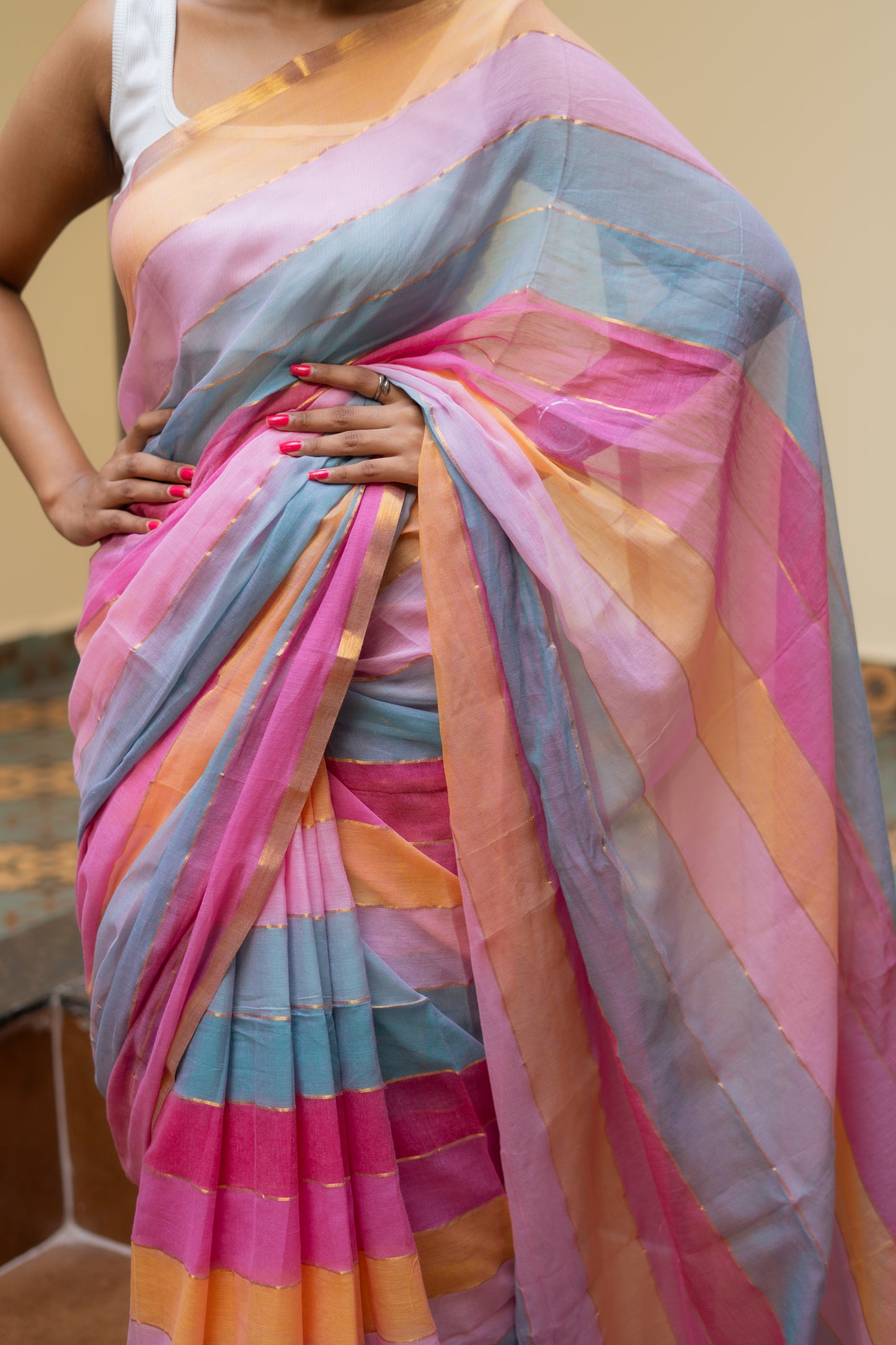 Handloom Mul Cotton Saree-PC13481