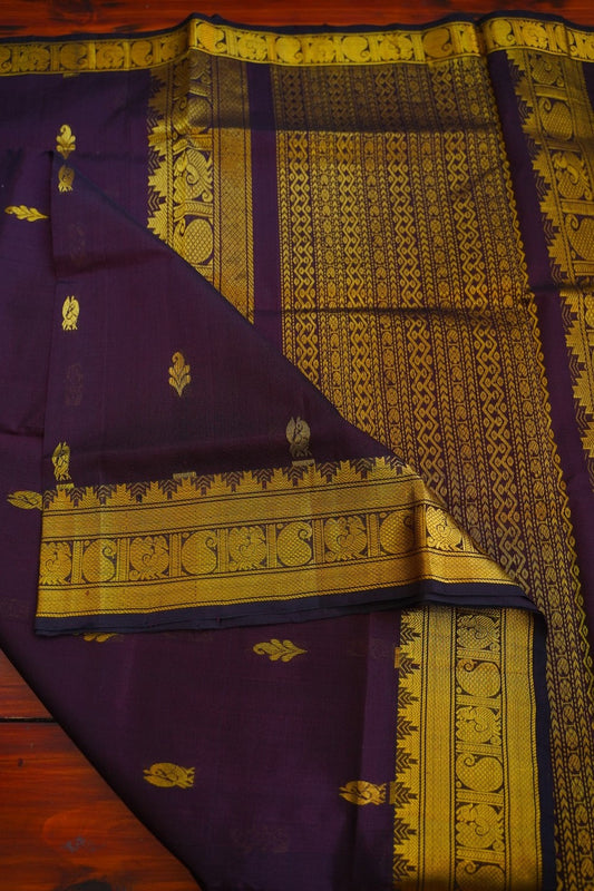 Kanchi Silk Cotton Saree With Zari Border  PC10150