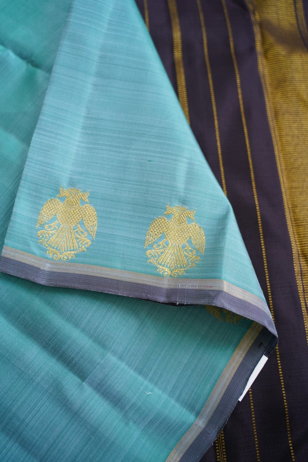 Pastel Blue Pure Kanchi Silk Saree PC10207