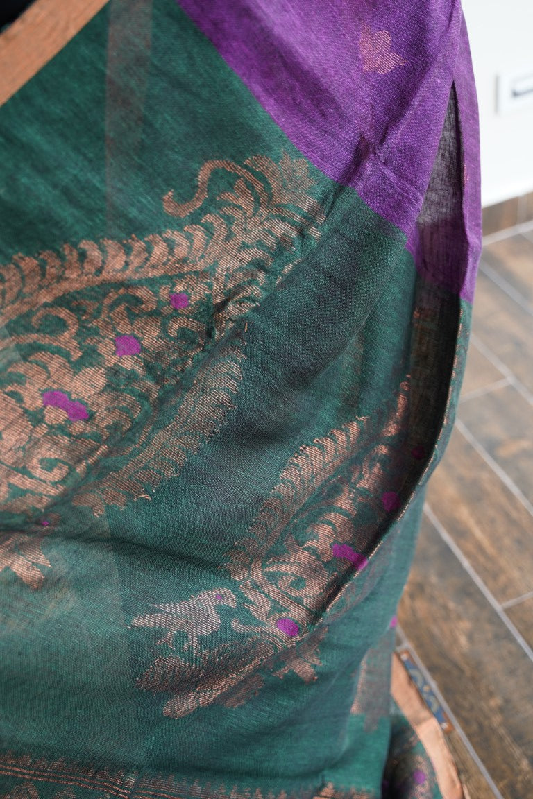 Handloom linen Cotton Saree-PC13469