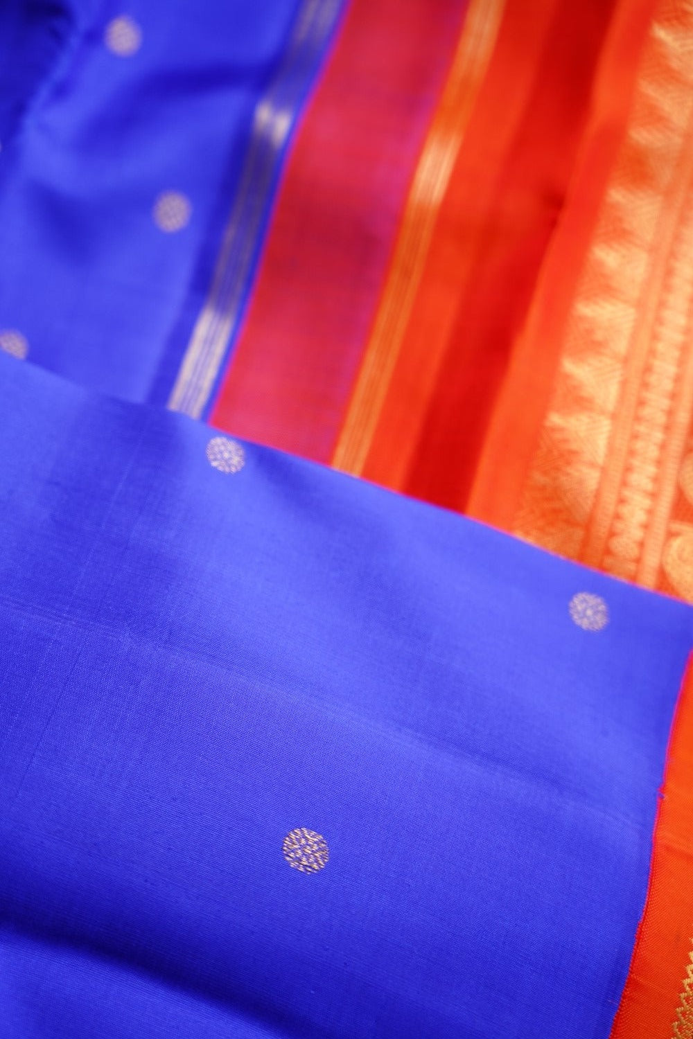 MS Blue Pure Korvai Kanchi Silk Saree PC10760