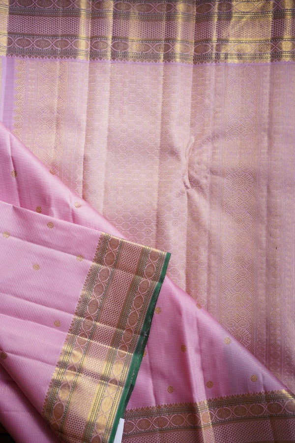 Baby Pink Pure 4gm Gold Mutu Kattam Kanchi Silk Saree Pc10761 – Parijat 