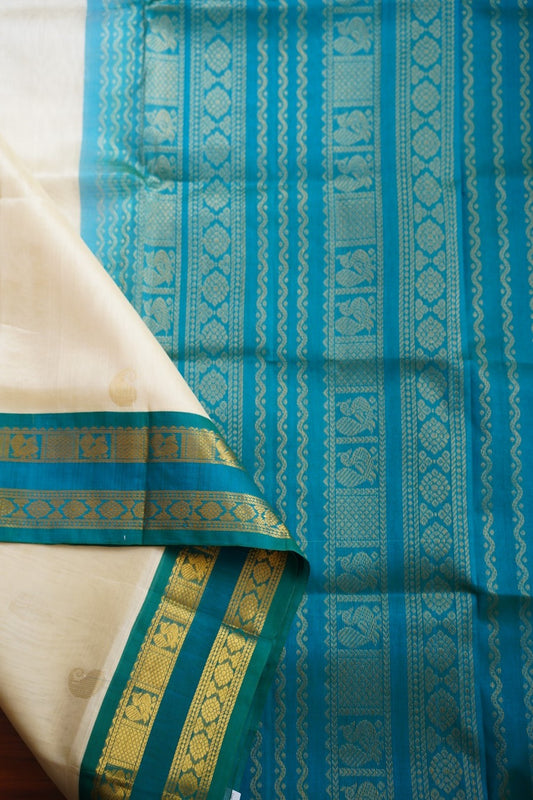 Kanchi Silk Cotton Saree With Zari Border  PC9720