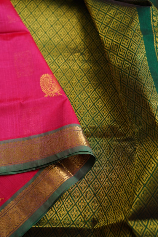 Kanchi  Silk Cotton Saree  With Zari Border  PC8952