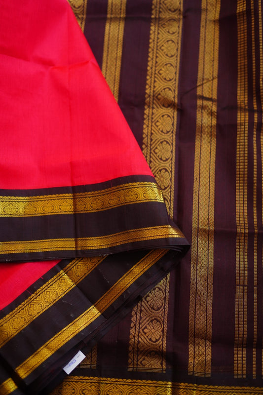 Kanchi Silk Cotton Saree With Zari Border  PC9597